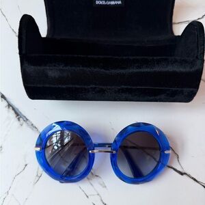 Dolce & Gabbana Vibrant Blue Circular Sunglasses